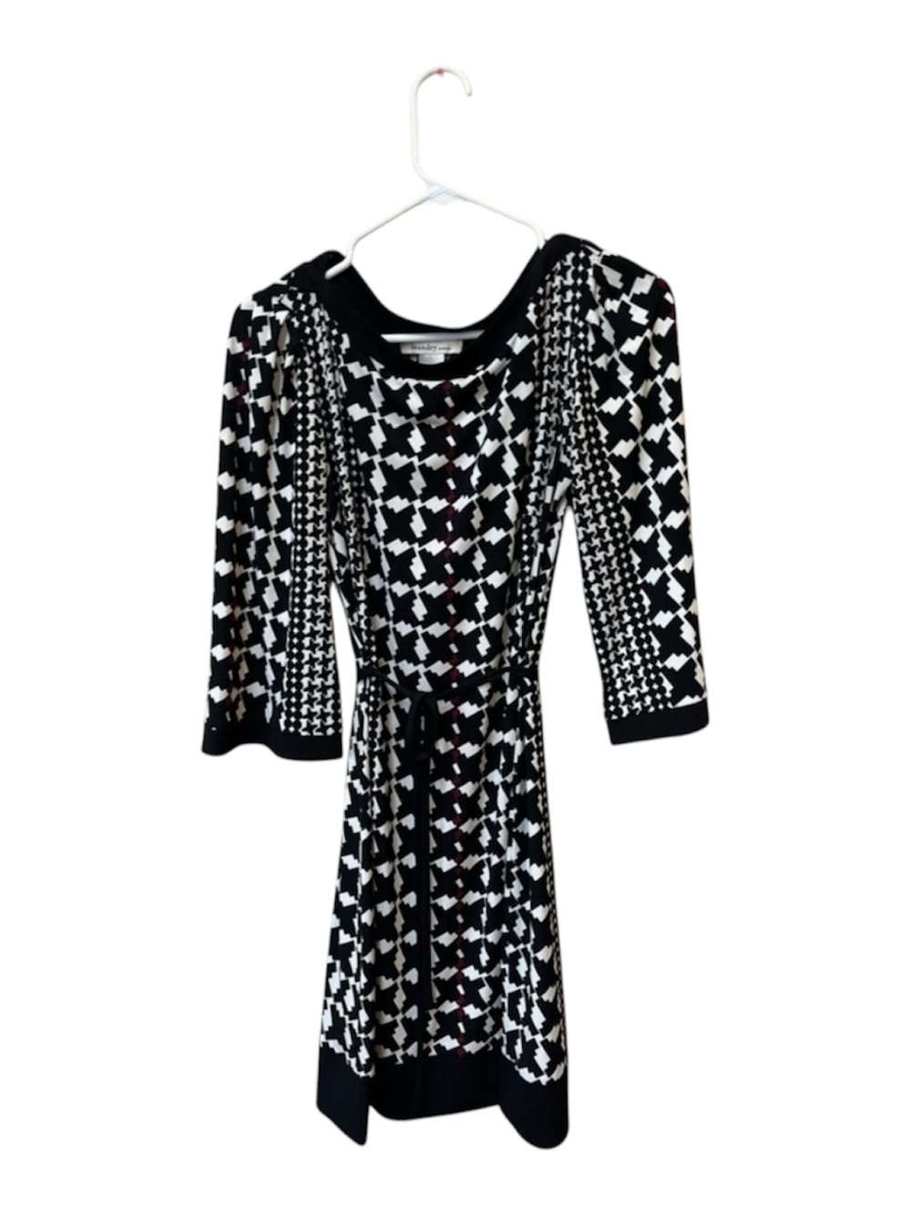 Laundry by Design Geometric Stretch Tie Waist Work Dress Small